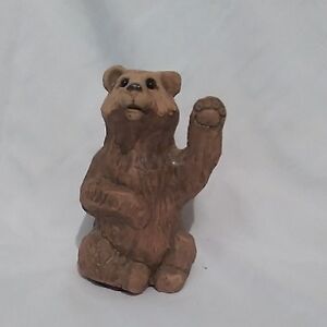 Vintage Windridge Pottery Stoneware Brown Bear Figurine (S1)